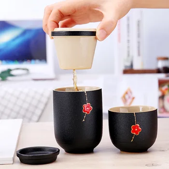 Koncentrinių Taurės Nešiojamų teaware rinkiniai keramikos kung fu kelionės arbatos rinkinys Japonų stiliaus puodelis puodelis lauko arbatos ceremonija virdulys