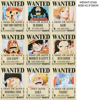 9 VNT./DAUG VIENAS GABALAS Norėjo, Plakatai Naujausias Anime Plakato Dydžio 42x29 cm ONEPIECE Žaislai Monkey D. Luffy Roronoa Zoro Bounty WX267