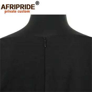 Afripride Afrikos Spausdinti Maxi Suknelė Moterims individualų užsakymą Grindų Ilgis Moterų Trimitas Medvilnės Suknelė su Headwrap A2025001