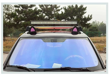 Super Mielas Stilingas EVA Kačių Ausys Automobilių Lipdukai Automobilio Stogo Refitting Transporto priemonės Decal 3D Vinilo automobilių Reikmenys Rausva, Balta