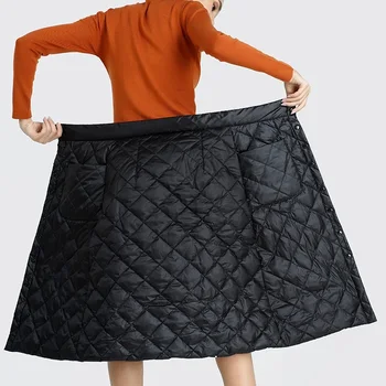 Plus size black 2021 aukšto juosmens drabužių rudens-žiemos saia moteris atsitiktinis palaidų midi sijonai moterų sijonas jupe moterų streetwear
