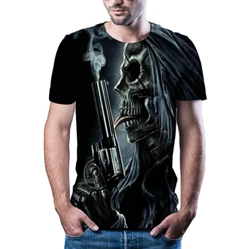 2020 naujas kaukolė 3D atspausdintas T-shirt vyrai moterų marškinėlius punk stiliaus viršaus tees kaukolė marškinėliai gotikos marškinėlius azijos dydis 6XL sporto salė