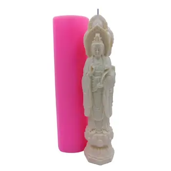Trys Avalokitešvara Žvakių liejimo Formos 3D Buda Silikono Žvakių Liejimo Silikono Pelėsių Epoksidinės Dervos Gipso Amatų Betono Liejimo formos