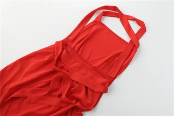 Naujas Moterys Vasarą Boho Strappy Raudona Suknelė Vakare Šalies Paplūdimys Backless Atsitiktinis Sundress