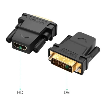 Ugreen DVI į HDMI suderinamus Dvikryptis Adapteris DVI-D 24+1 Vyrų ir Moterų Jungtis TV Projektorius HDMI-suderinamas su DVI
