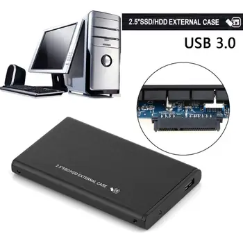 Kokybės 2.5 colių SATA3.0 USB 3.0 Talpyklos Aliuminio Lydinio hd externo Atveju HDD kietojo disko kasetė sata išorinis dangtelis Juodas