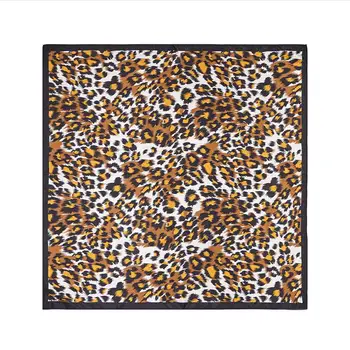 Leopard Šalikas Moterų Mados Satino Spausdintų Foulard Prabangos Prekės Big Bandana 90CM Aikštėje Galvos Hijab Šilko šalikai, šaliai, kaklaskarės moterims