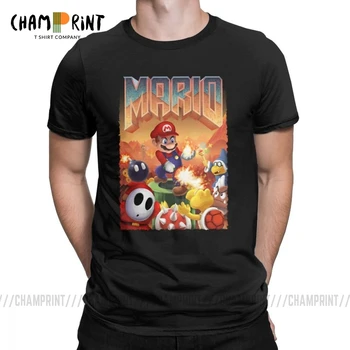 Vyrai Super Mario Doom T Marškinėliai Grynos Medvilnės Viršūnes Įdomus Trumpas Rankovės O Kaklo Tee Marškinėliai Dovanų Idėja T-Shirts