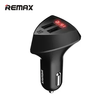 Remax Smart USB Automobilinis Įkroviklis stebėjimas Realiu laiku įtampos Adapteris Dual USB 5V/3.4 Greitas Įkroviklis iphone samsung 