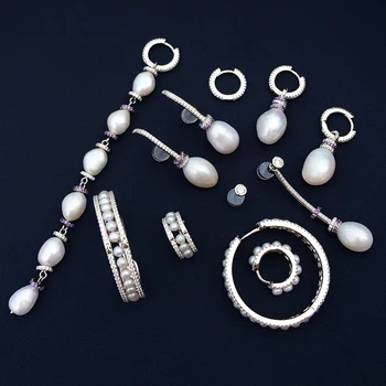 Cheny s925 Gali naujas natūralių gėlavandenių perlų asimetrinė auskarai moterų mados šviesos prabanga temperamentas auskarai auskarai
