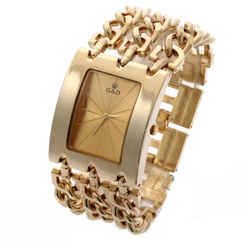 G&D moteriški Laikrodžiai Prabangos Prekės Aukso Mados Atsitiktinis Kvarcinis Laikrodis Ponios Suknelė Žiūrėti Relogio Feminino Laikrodis Reloj Mujer