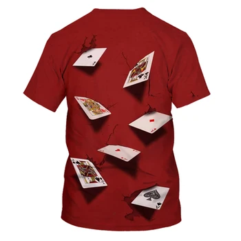 Vasaros mados vyriški ir moteriški marškinėliai 3D kortos spausdinti atsitiktinis marškinėliai vyriški hip-hop ' o drabužių Azijos dydis XXS-6XL