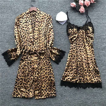 2020 M. Europos Naujosios Amerikos Mados Tendencija Prarasti Atsitiktinis Moterų Leopard Nėrinių Lingerie Nightdress Ponios Sexy Naktiniai Marškiniai, Pižamos Sleepwear