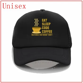 Programuotojas valgyti, miegoti kodas kava-labas pasaulio programuotojas juoda gyvena klausimas apsaugos skrybėlę shield veido suaugusių vyriškos skrybėlės ir kepurės