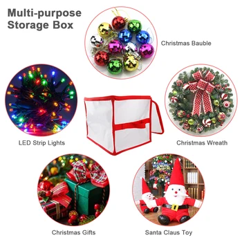 Skaidrus Kalėdų LED Lempos Saugojimo Dekoro Atveju su Kalėdų Kamuolys Organizatorius su Rankena Kalėdų maišą naujas