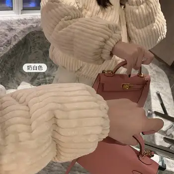 Velvetas Dygsniuotas Medvilnės Audinio Moterų Žiemos Naujas korėjiečių Stiliaus Trumpas BF Trumpas-Aukštis Prarasti Duonos Medvilnės-Paminkštintas Drabužiai, Paltai