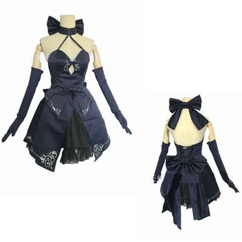 Aukštos Kokybės Anime Fate/Grand Kad Arutoria Pendoragon Saber Suknelė Moteris Cosplay Kostiumų Viršuje + Sijonas + Bowknot + Golves