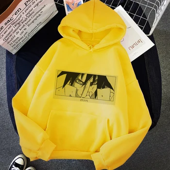 Pavasario Vasaros Anime Naruto Hoodies Vyrai Moterys Kietas Uchiha Streetwear Sudaderas Bliuzono geltonos spalvos Palaidinukė Juokinga Palaidinės Vyras
