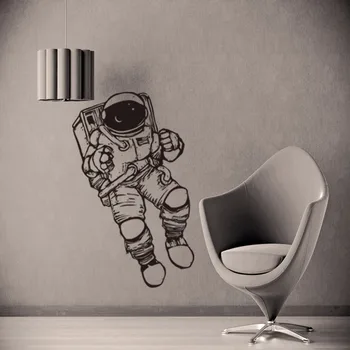 PVC Kosmosą Astronautas Vaikų Kambarys Animacinių filmų Sienų Lipdukai Raižyti Nuimamas Vandeniui Lipdukai Kambarį Kambario Apdaila