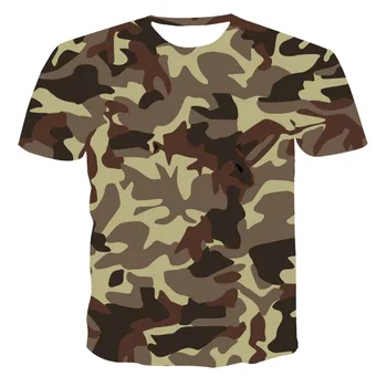 Nauja, T-shirt vyrų aukštos kokybės vyriškų marškinėlių kamufliažas kvėpuojantis sporto trumpas rankovės 3D spausdinimo vyrų T-shirt mados cool
