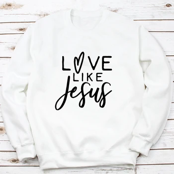 Meilė, Kaip Ir Jėzus Palaidinukė Krikščionių Tikėjimo Religijos Puloveris Širdies Grafinis Grunge Tumblr Estetinės Moterų Hoodies Megztinis