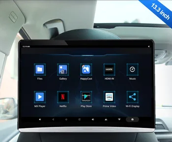 13.3 colių Android 9.0 automobilių pogalvių monitorius 4K FHD1080P touch ekranas WI-fi/Bluetooth/USB/SD/HDMI/FM/Veidrodis Nuorodą/Miracas MP5 player
