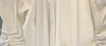 Off-Pečių Moterų Netikrą Dviejų Dalių Marškinėliai Mini Suknelė Panele O-Kaklo Plisuotos Rankovėmis Medvilnės Laišką Siuvinėjimo Trumpas Kratinys Suknelės