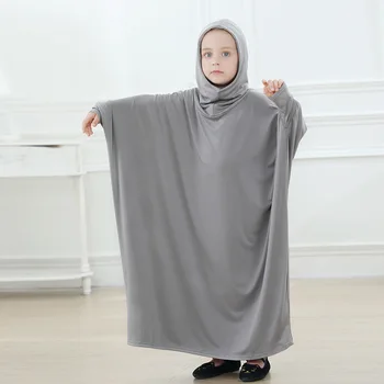 Eid Mubarakas Kūdikių Mergaičių Abaja Vaikams Musulmonų Suknelė arabų Hijab Dubajus Abaja Turkija Vaikų Islamas Drabužių Caftan Kaftan Suknelės