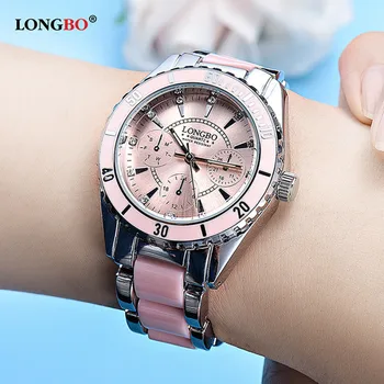 2021 LONGBO Moterų Laikrodžiai Prabangos Prekės Lady Keramikos Žiūrėti Moterų Laikrodis Ponios Žiūrėti Moterų Laikrodis Vandens Relojes Mujer Dovana