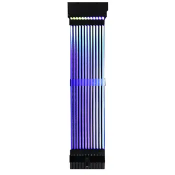 Neon RGB PSU Linija 24Pin+8Pin Maitinimo Pratęsimo Adapterio Kabelis, skirtas PC Atveju Mainboard Puikus Apšvietimas, Pavyzdžiui, Atsižvelgiant Krioklys
