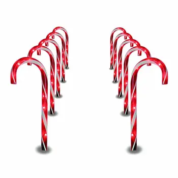 10 x Lauko LED Raudona Saldainiai Cukranendrių Kelias Sodo šviečia, Apdailos Kalėdos, Kalėdos Namuose Šalis Cristmas Medžio Apdaila