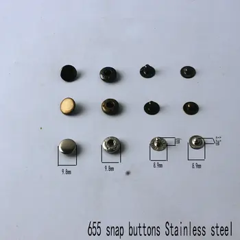 655 snap mygtukų 10mm kūdikių mygtuką 100sets 3 spalvų Drabužių priedai metalo, Nerūdijančio plieno užtrauktuku