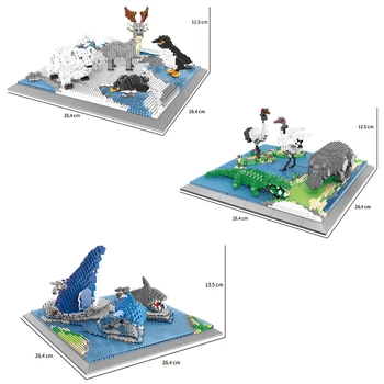 Miestas Mini Gyvūnų Pasaulio Architektūros Modelio Blokai Kūrėjas Zoologijos sodas 