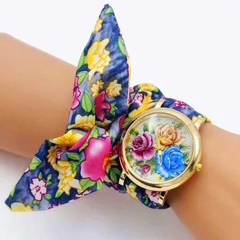 Shsby 2020 Moterų Laikrodžiai Mados Gėlių Medžiaga Ponios Laikrodžiai Gėlių Apyrankė Laikrodis Suknelė Laikrodį Prabanga Relogio Feminino